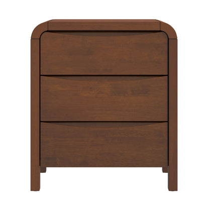 Lionel - Mid-Century Modern Nightstand 3 Drawer Bed Side Table - Brown