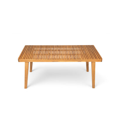 Outdoor Dining Table With Slatted Top, Ideal For Patio