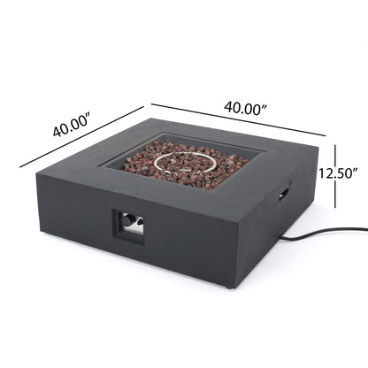 Modern 50,000 Btu Square Fire Table With Propane Tank