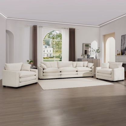Elegant Corduroy Oversized Sectional Sofa Set With Deep Seats And Flexible Layout
