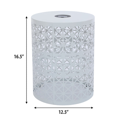Modern Iron Solar Side Table With Built - In Light