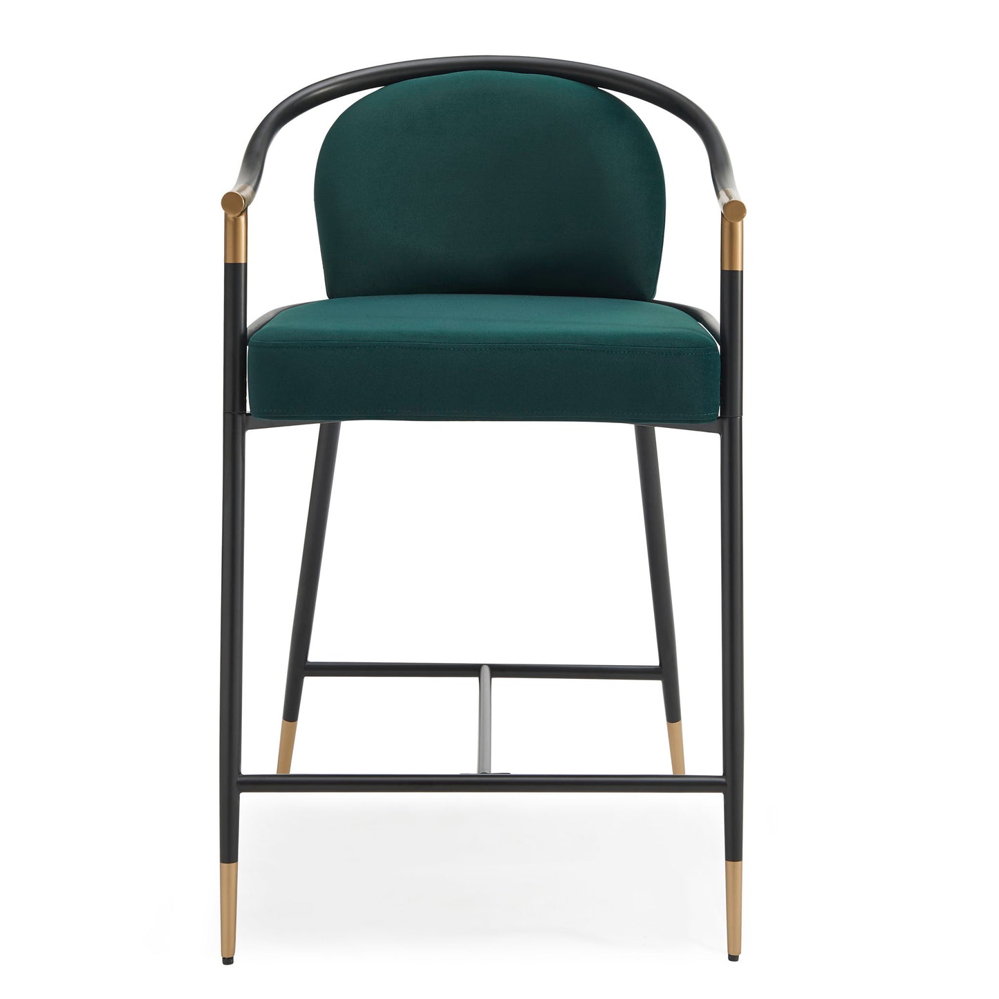 Contemporary Upholstered Counter Stool Set With Metal Frame