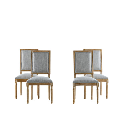 French Country Style Dining Chair With Upholstered Seating And Fluted Legs