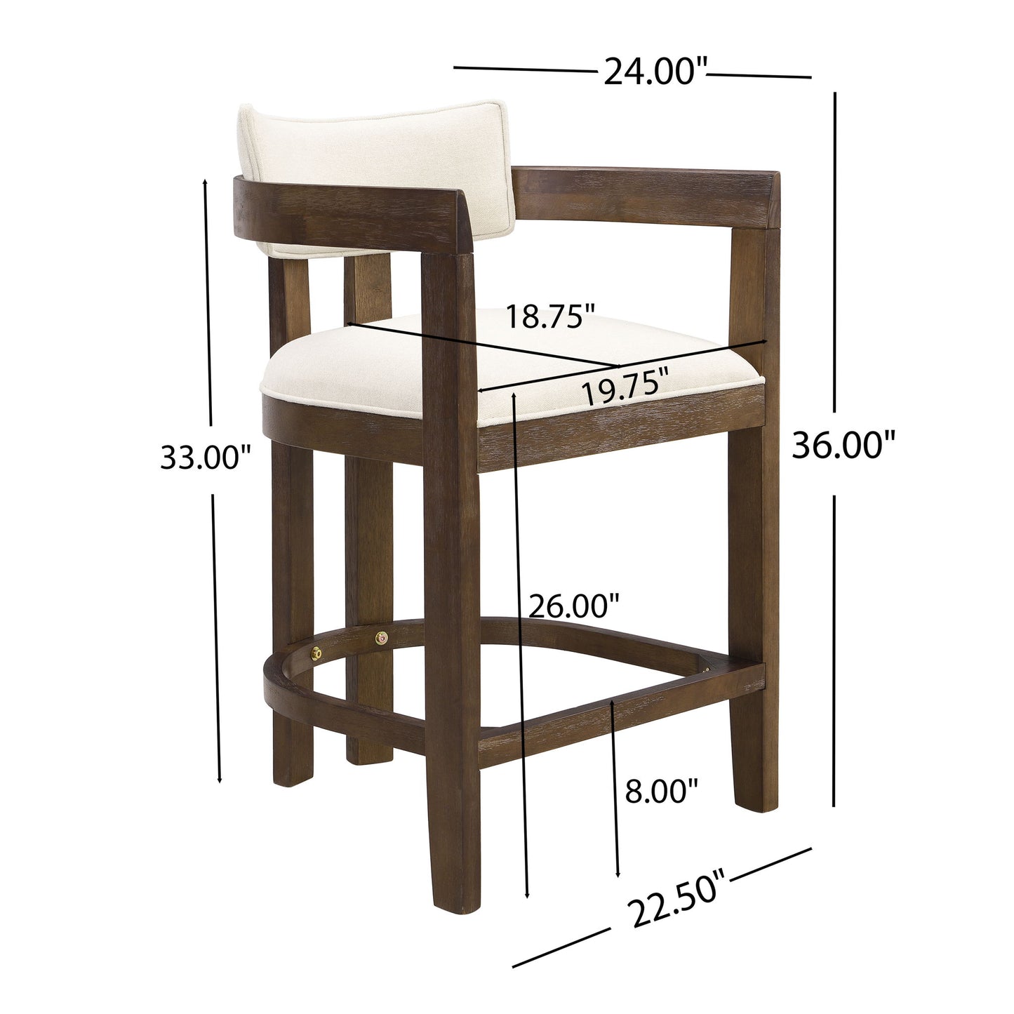 Contemporary Upholstered Counter Stools Set
