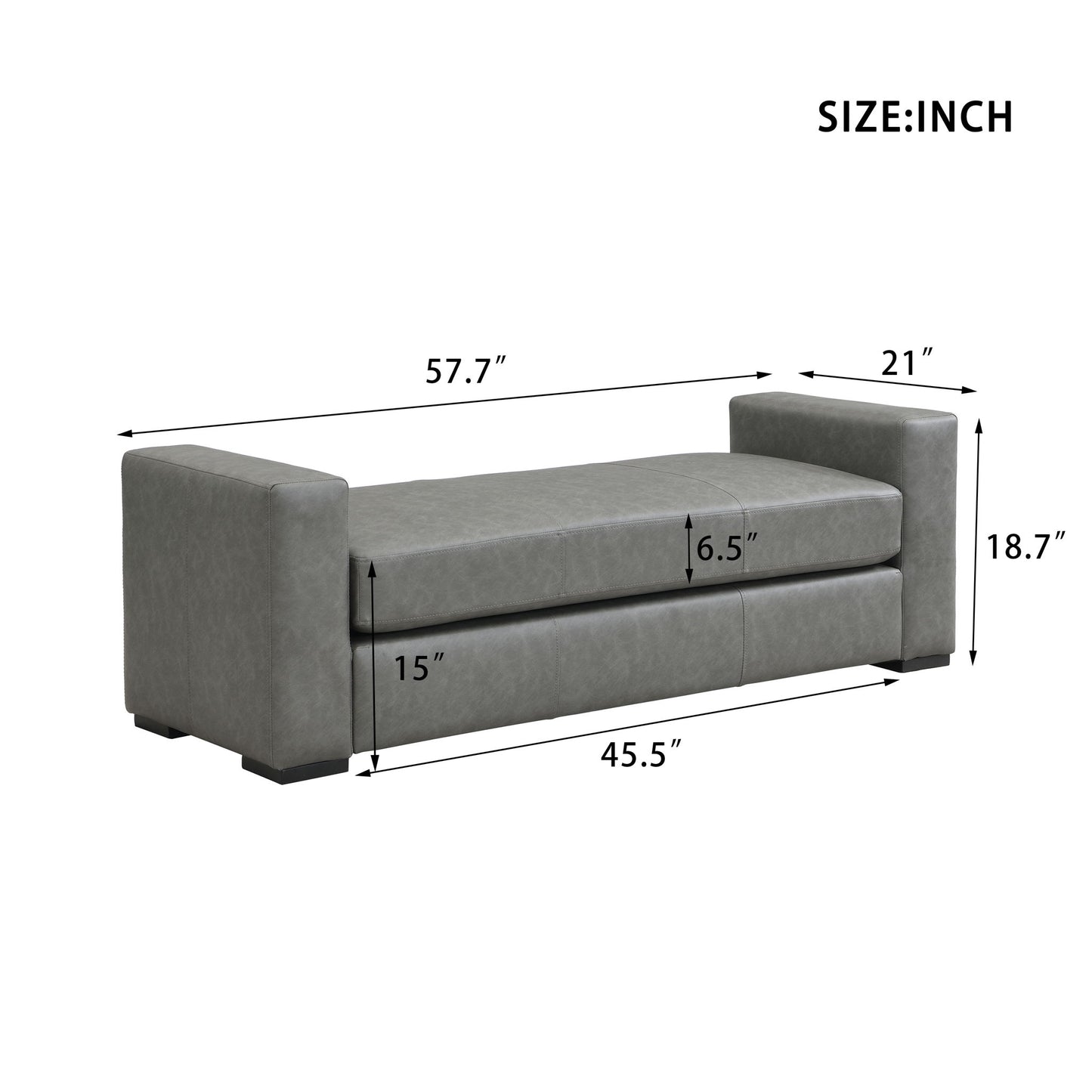 Ottoman With Unique Armrest Design For Living Spaces