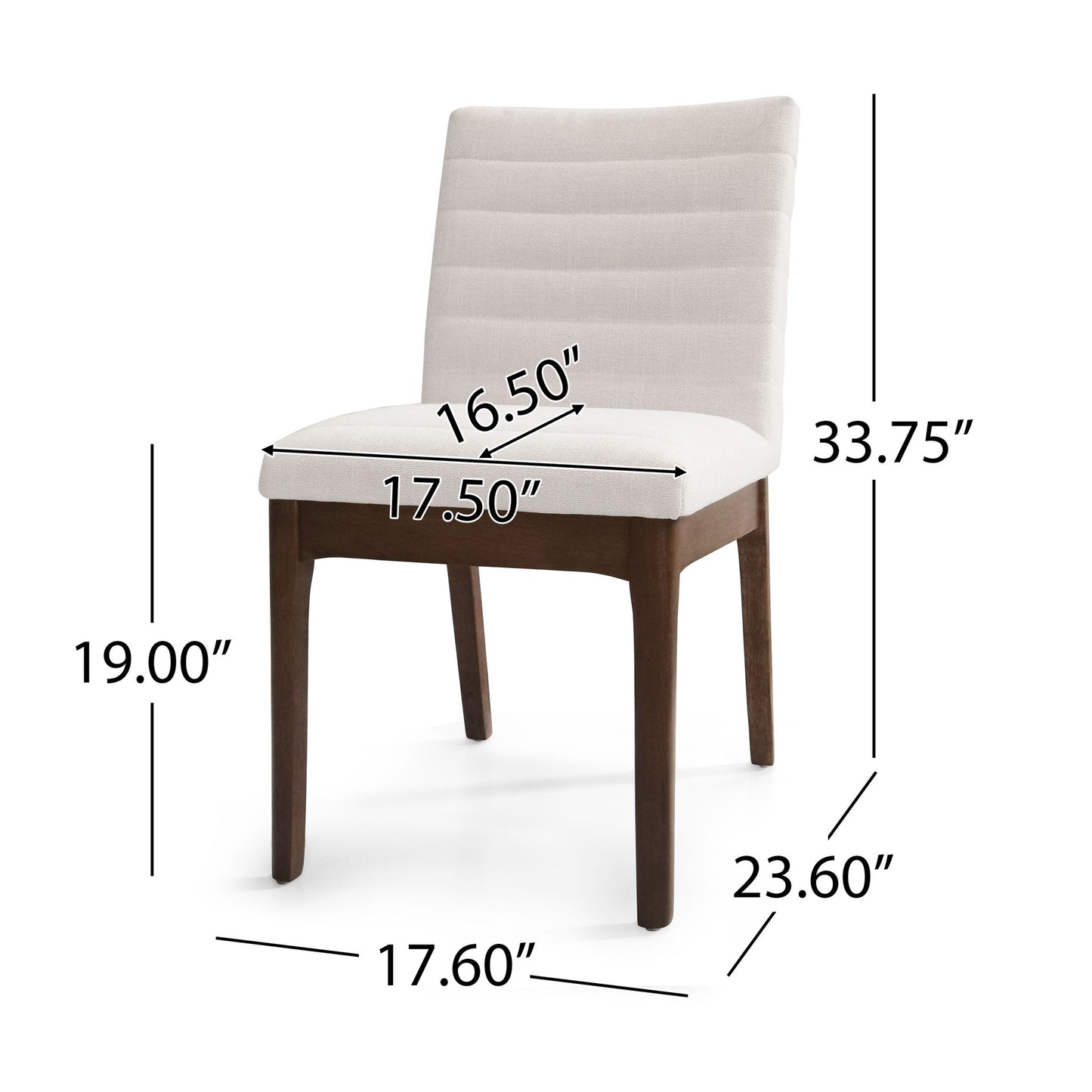 Upholstered Dining Chairs With Rubber Legs (Set of 2)