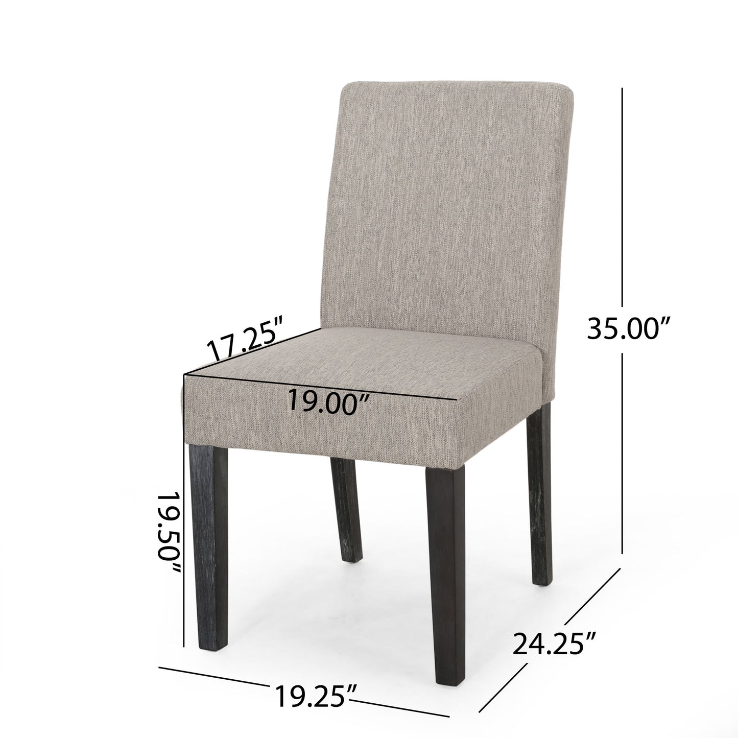 Contemporary Dining Chair With Upholstered Seating And Tapered Legs