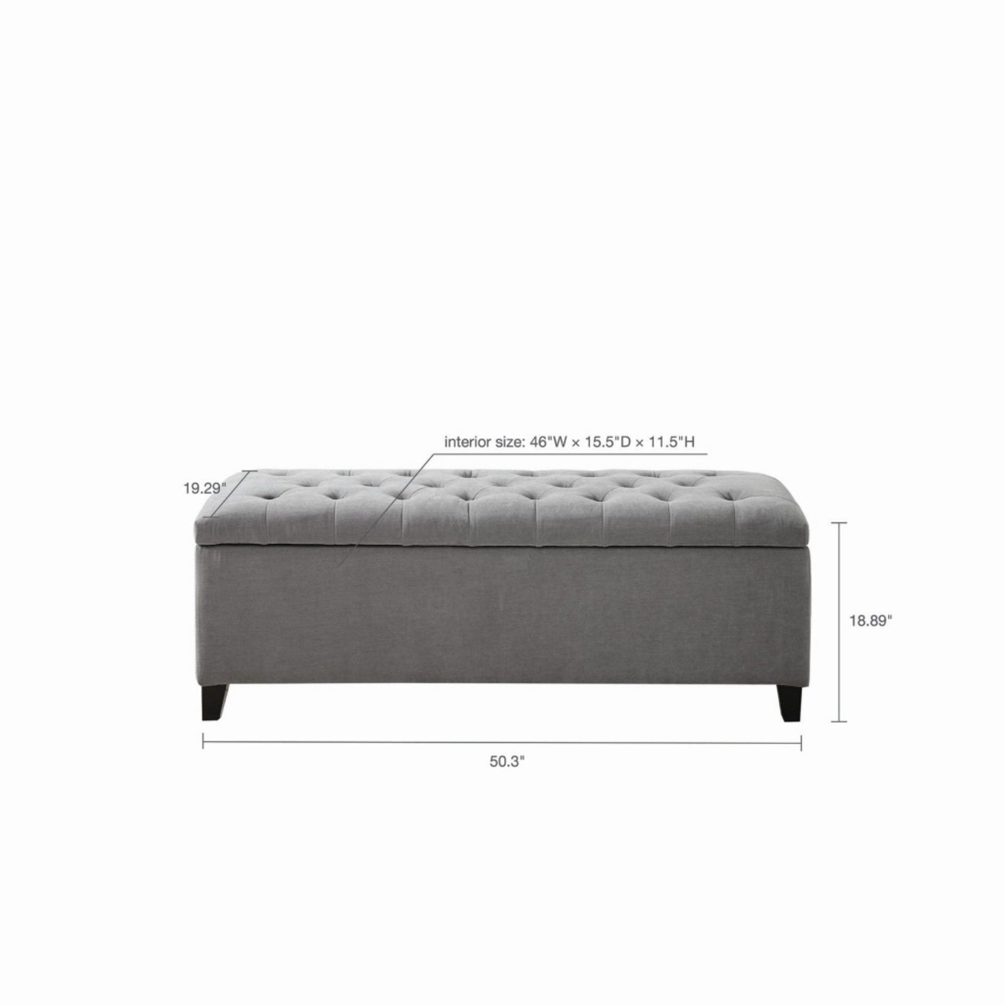 Elegant Design Tufted Top, Soft Close Storage Bench