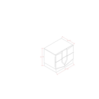 Vios - Zebra High Gloss Nightstand - White