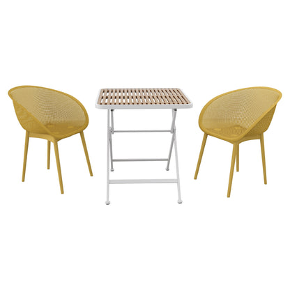 2 Pack Lounge Chair Set & Folding Square Table