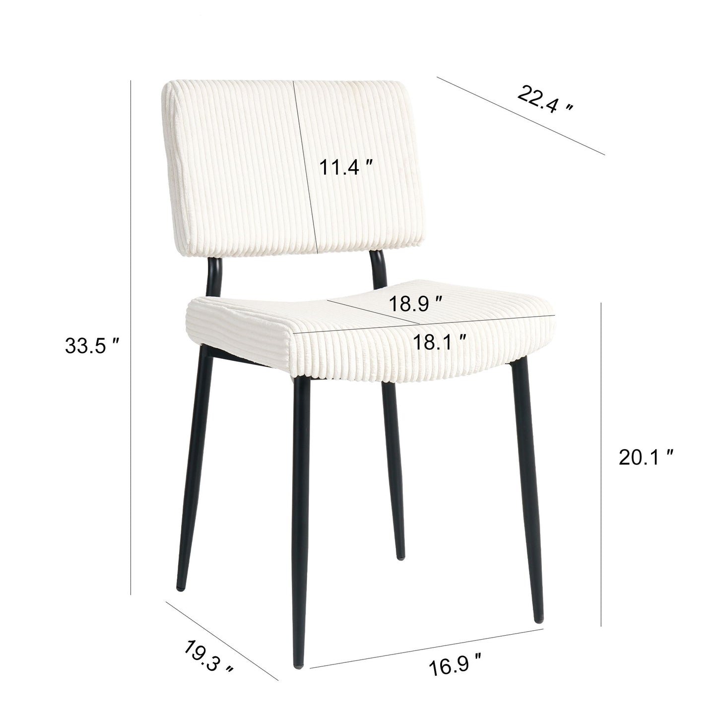 Modern Upholstered Dining Chair With Metal Legs