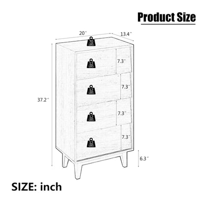 Vintage Style 4 Drawer Double Dresser With Bevel Design - Brown