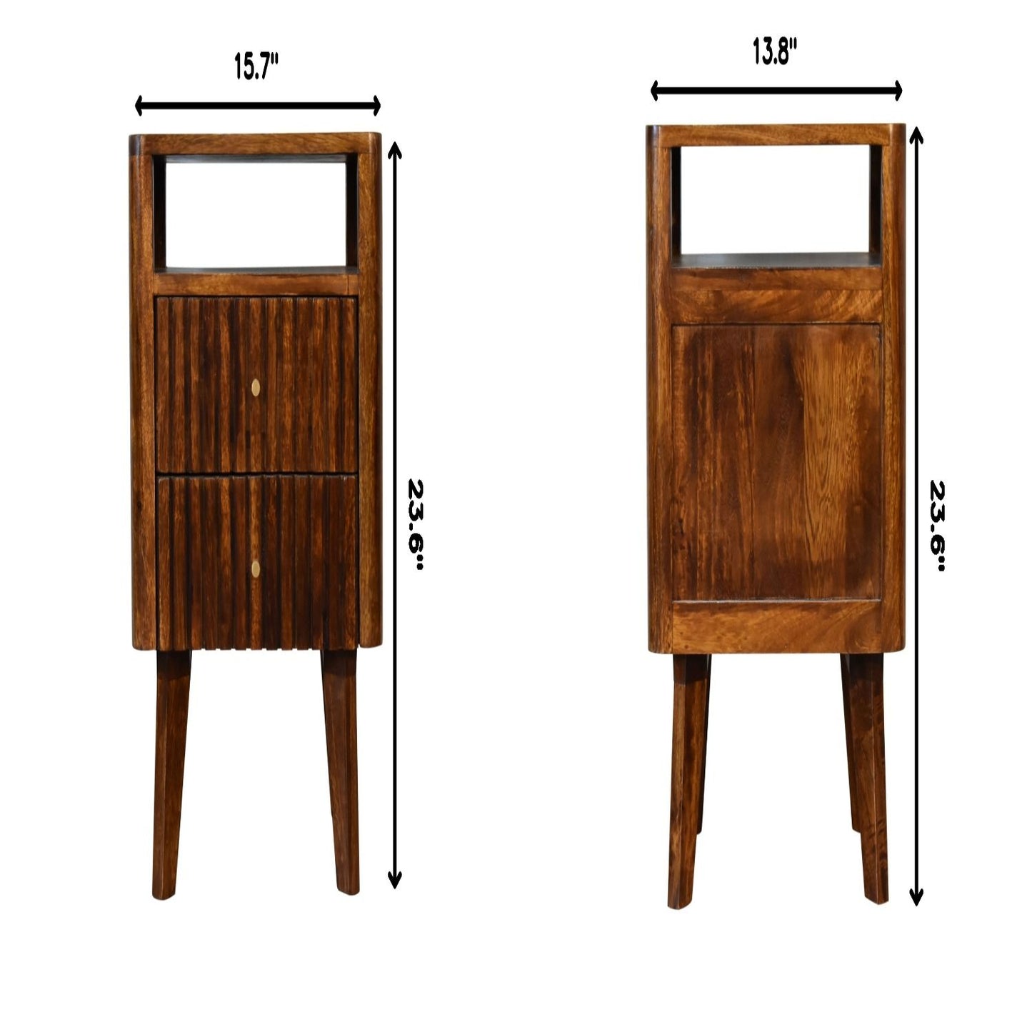 Reeve - Nightstand, 2 Drawers - Chestnut