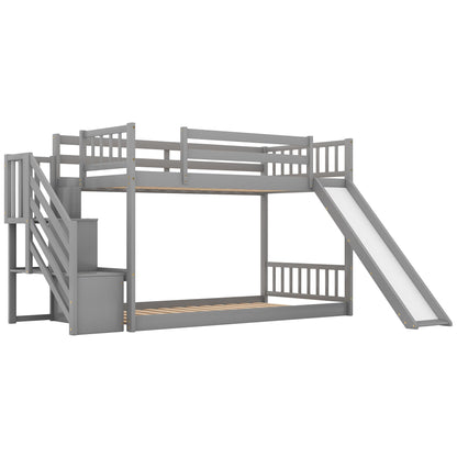Bunk Bed With Convertible Slide And Stairway