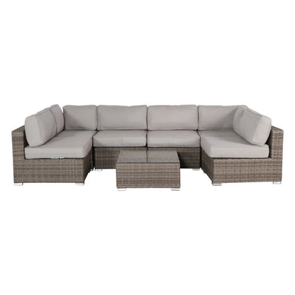 Patio Seating Set With Cushions, Handwoven With Rust Proof Frame - Gray Mix