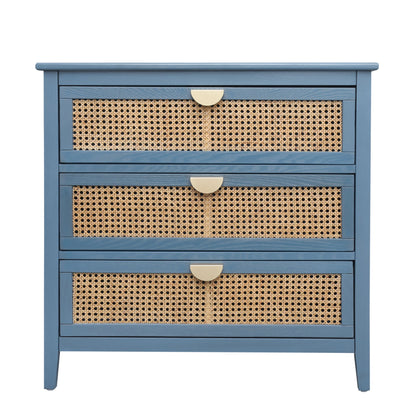 3 Drawer Cabinet, Natural Rattan, American Furniture