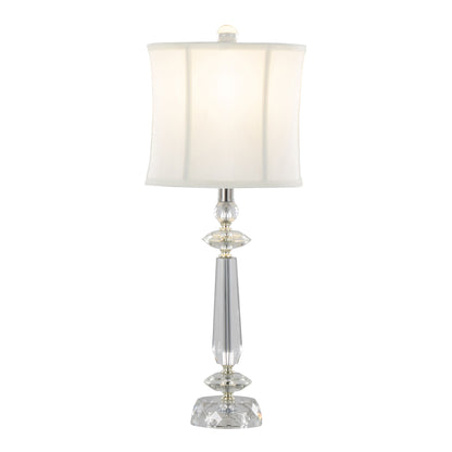 Karat - Contemporary Crystal Table Lamp (Set of 2) - Clear Crystal / Chrome / White Softback