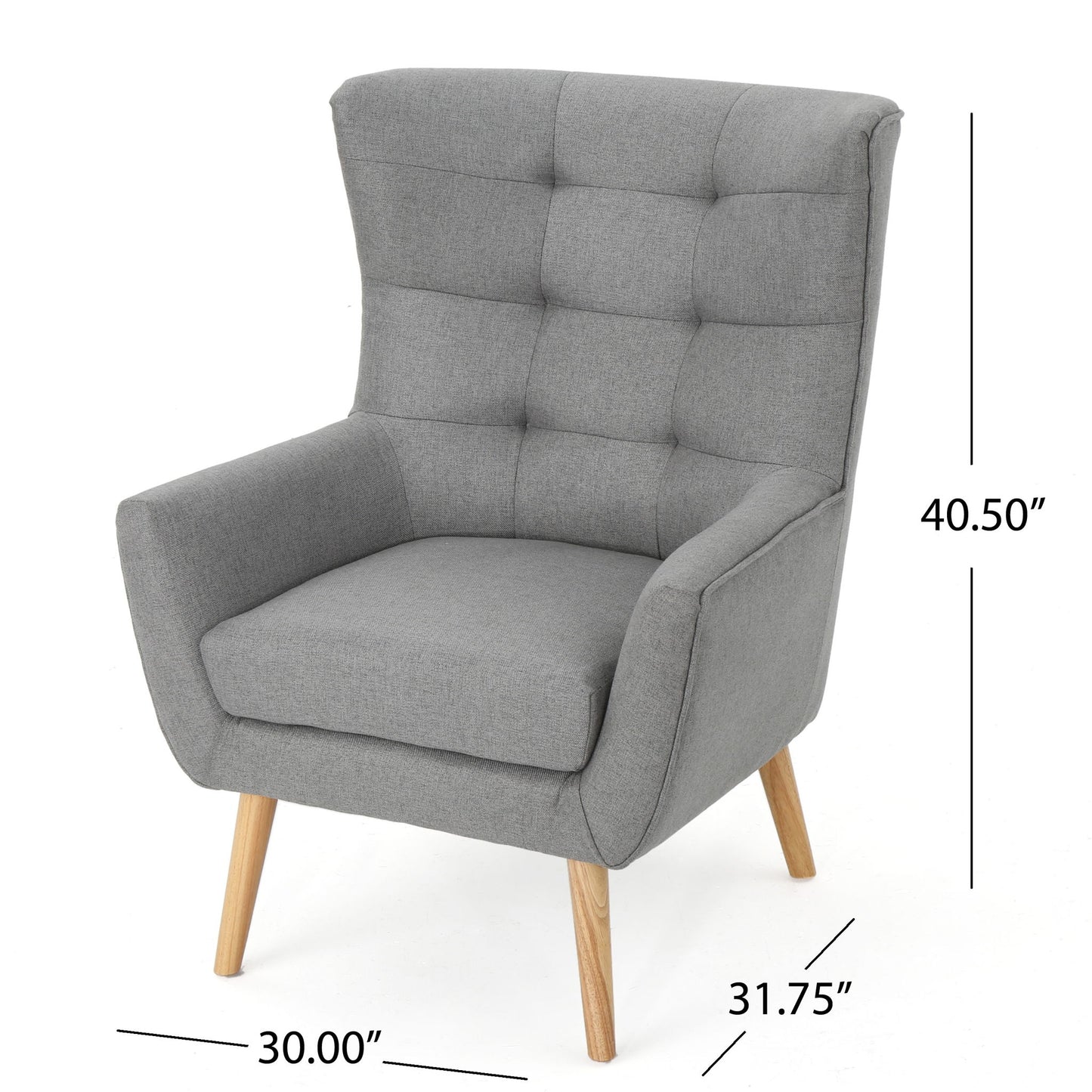 Club Chair With Rubberwood Legs