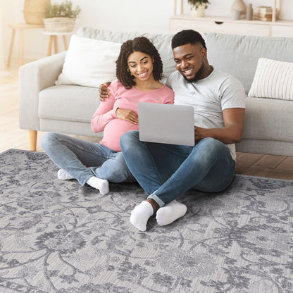 Marfi - 8' X 10' Oriental Area Rug - Gray / Silver