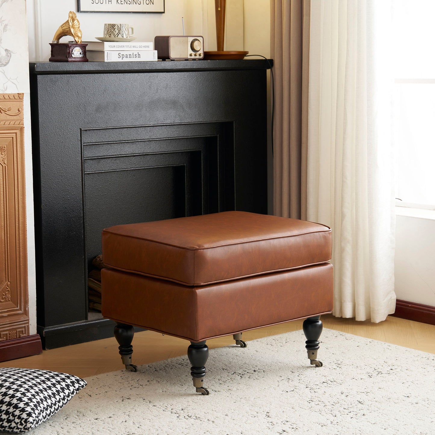 Ottoman, Square Design - Brown