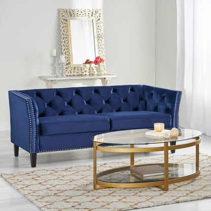 3 Seater Stationary Sofa - Blue