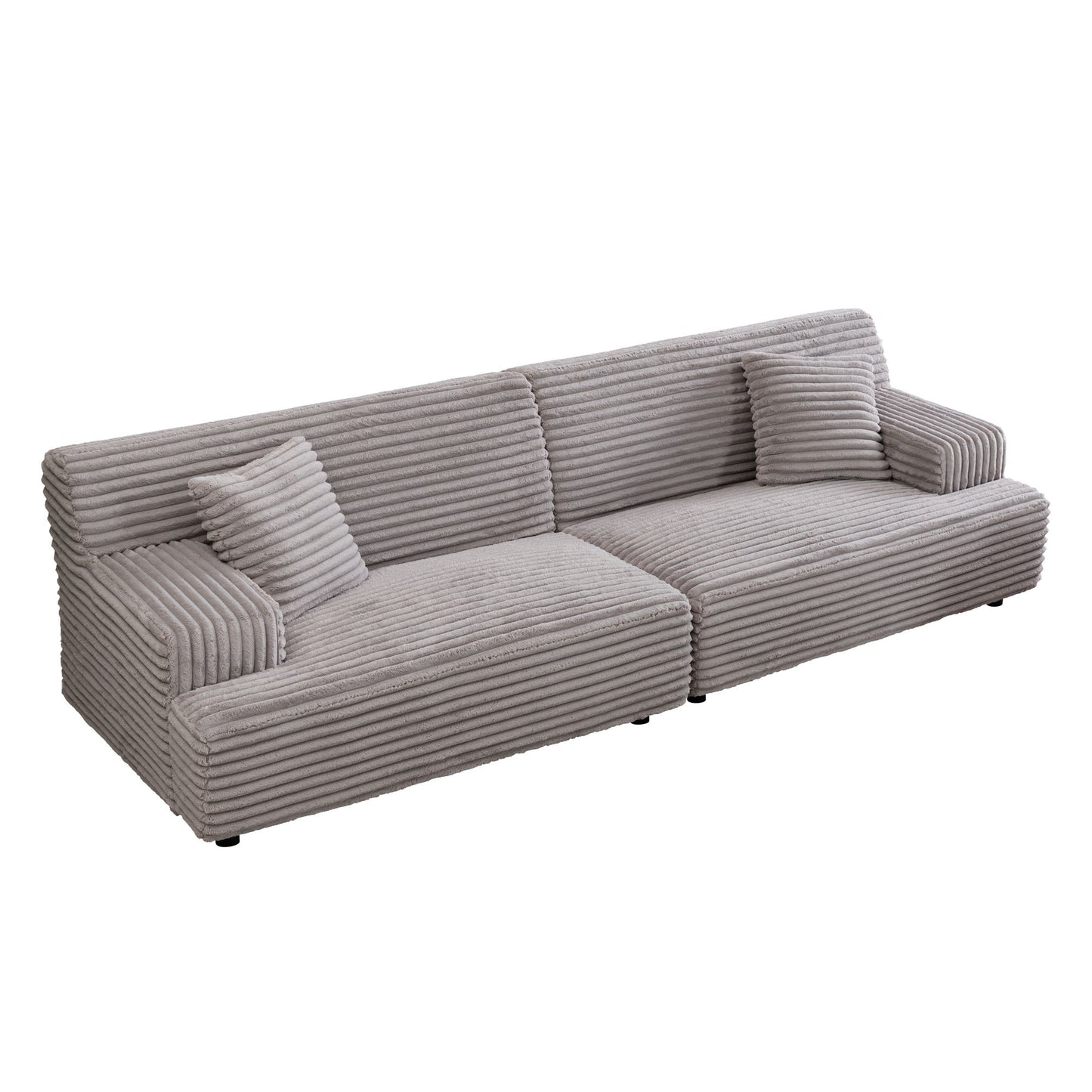 Modern Comfortable Cloud Sofa, Soft Plush Corduroy With Square Armrests