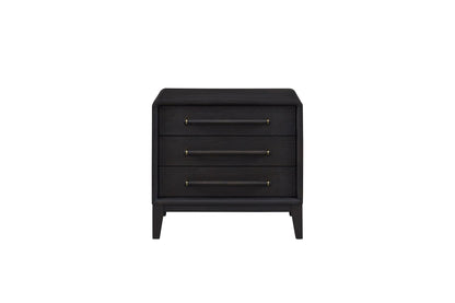 3 Drawer Nightstand With USB - Black