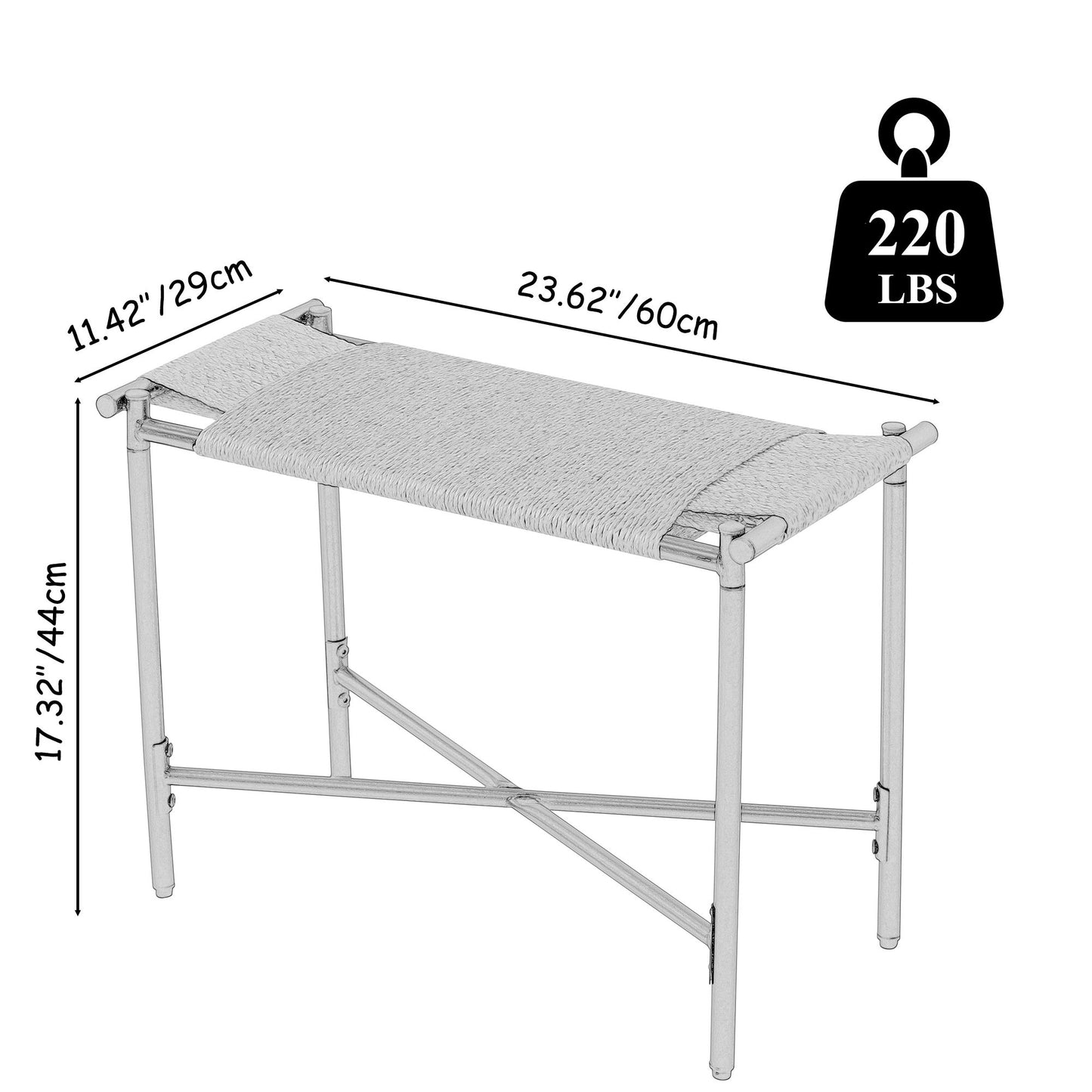 Handwoven Paper Rope Foot Rest Shoes Stools Ottomans For Entryway