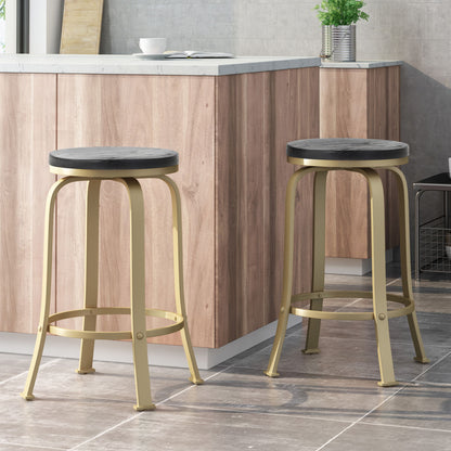 Modern Industrial Counter Stool Set With Swivel Function