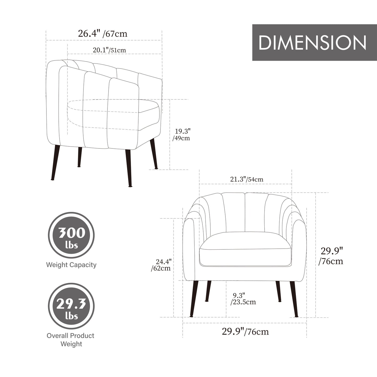 Vanity Barrel Accent Lounge Chair