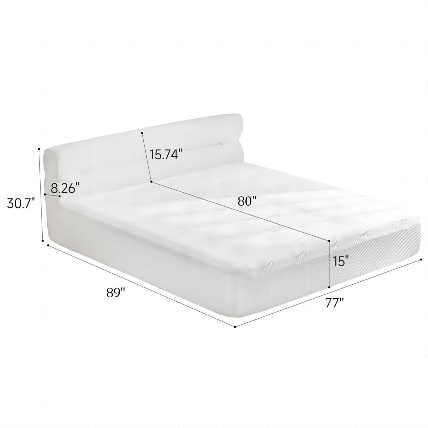 King Mattress & Bed Frame With Cool , Innovative All In One, Pressure Relief, Motion Isolation - White