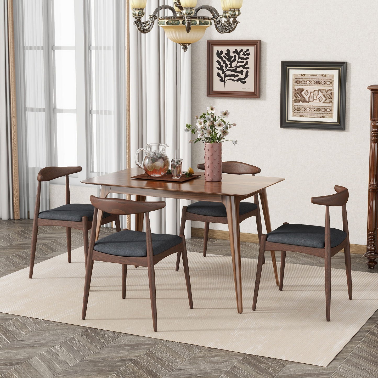 Retro Elegant 5 Piece Dining Set