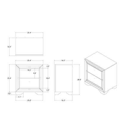 Chloe - Nightstand - Gemstone Silver