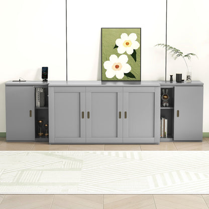 Murphy Bed With Shelves, Cabinets And USB Ports