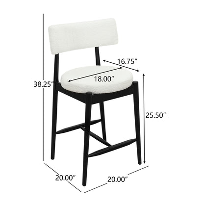 Mid Century Modern Counter Stools, Fabric Upholstered Chairs