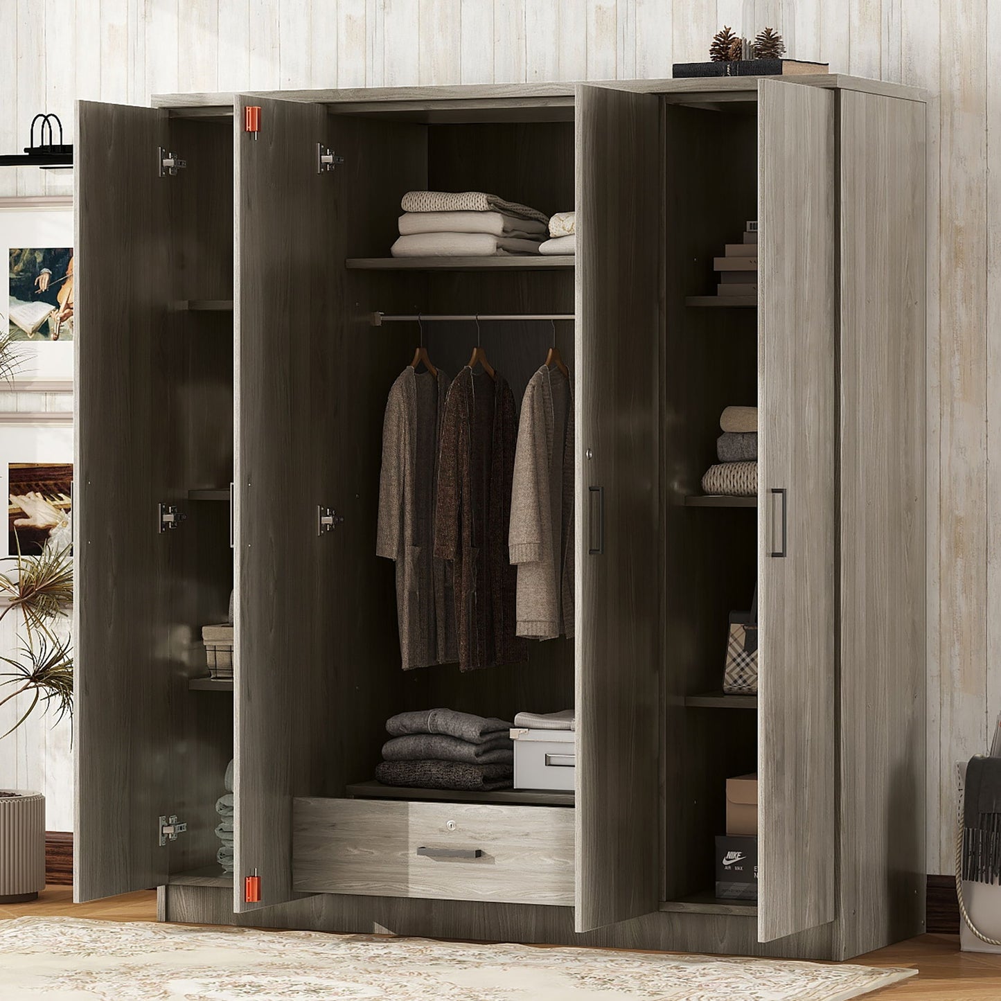 4 Door Wardrobe With 1 Drawer