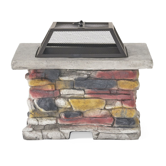 Outdoor Wood Bruning Magnesium Oxide Fire Pit With Lid