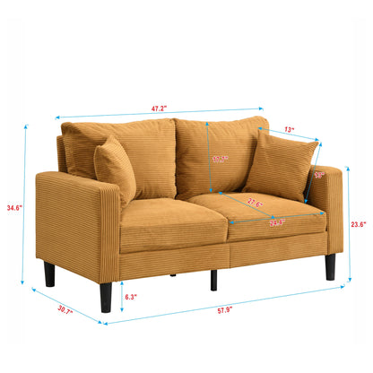 High Resilience Loveseat Sofa With Wooden Frame