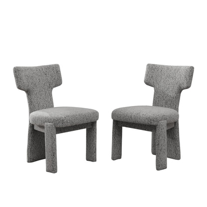 Armless Curved Back Accent Chairs (Set of 2)