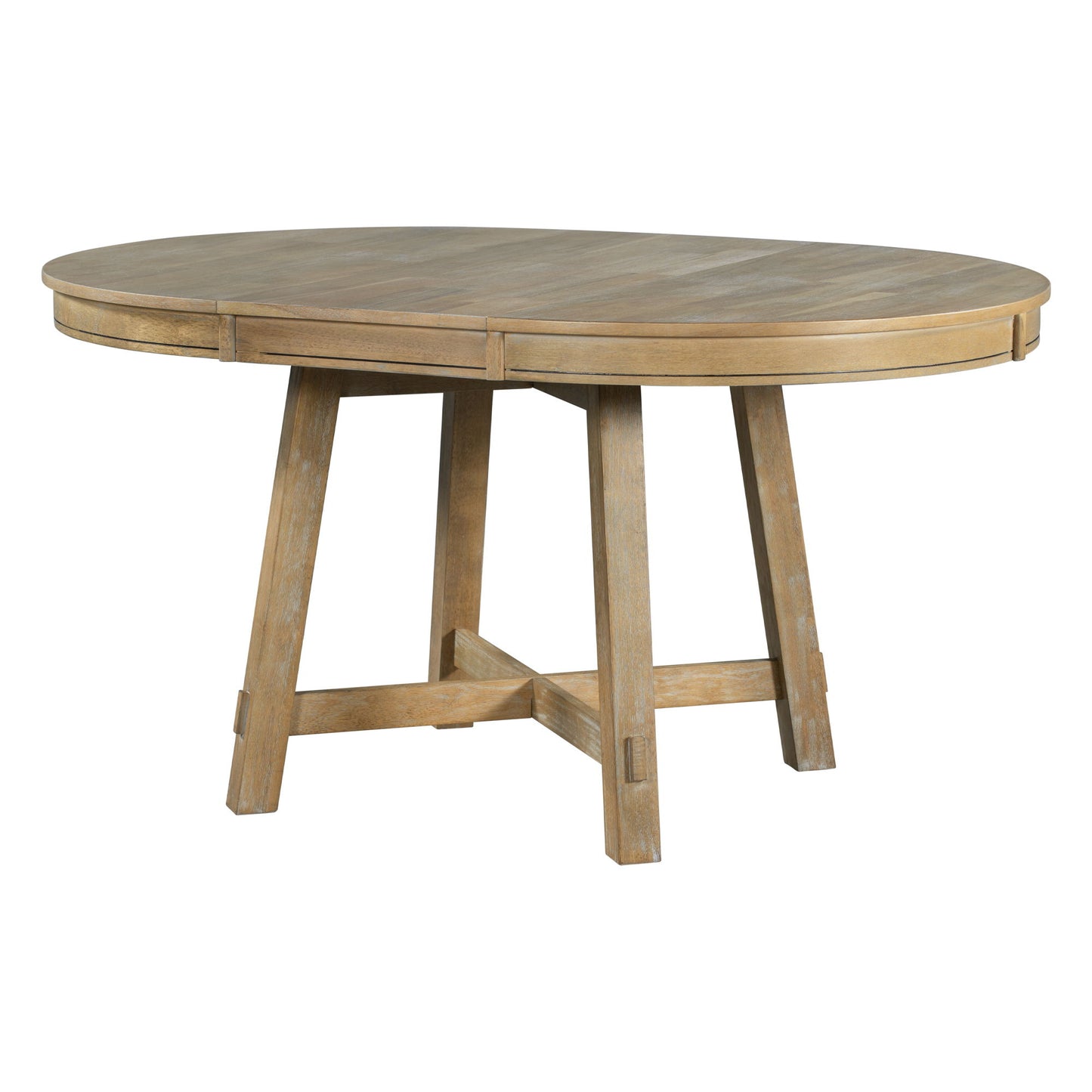 Gia - Round Extendable Dining Table With 16" Leaf Wood