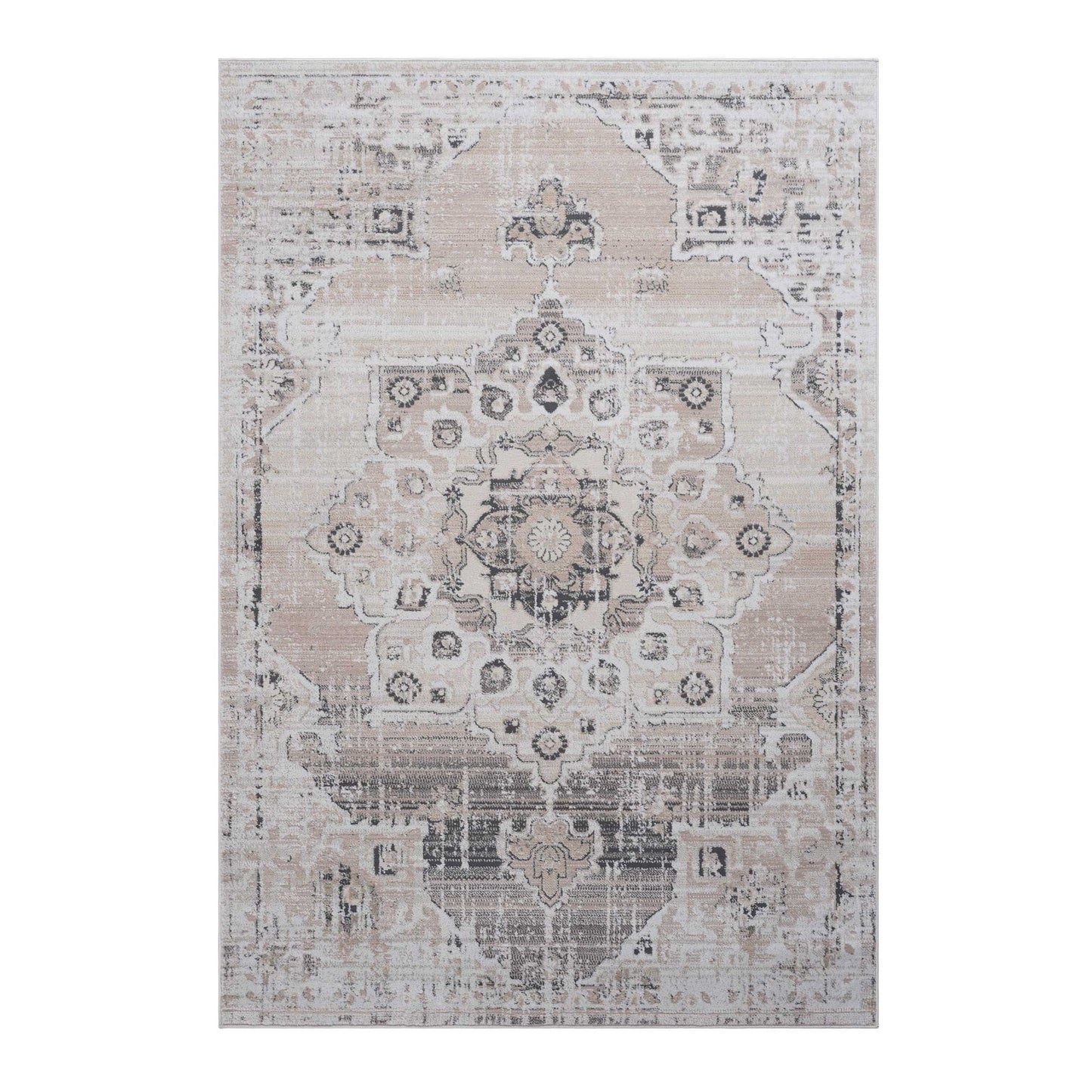 Payas - 6' X 9' Medallion Area Rug - Cream / Beige