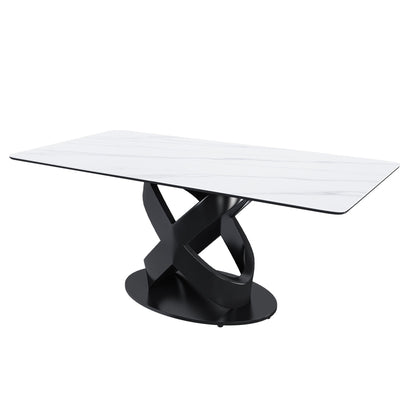Rectangular Dining Table - Black / White
