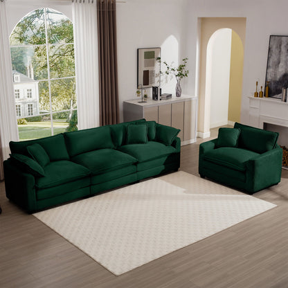Elegant Corduroy Oversized Sectional Sofa Set With Deep Seats And Flexible Layout