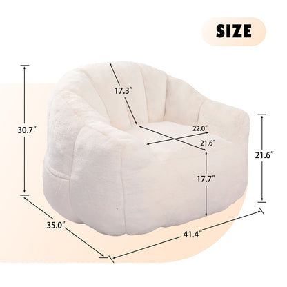 Beanbag Chair, Beanbag Sofa Chair With Armrests Stuffed High Density Foam