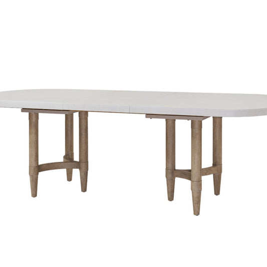 Triad - Double Pedestal Dining Table With Leaf - Sand