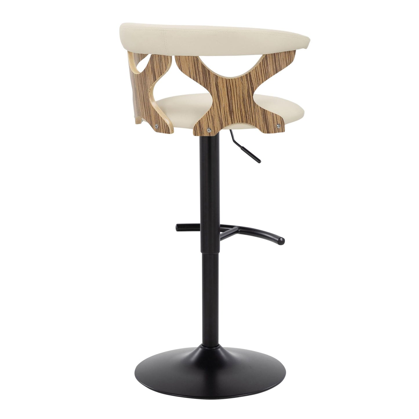 Gardenia - Contemporary Adjustable Barstool & Swivel With Rounded T Footrest (Set of 2)