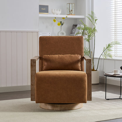 Swivel Modern Upholstered Accent Chair With Armrests