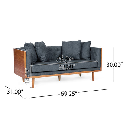 Retro Modern Loveseat With Button Tufted Upholstery