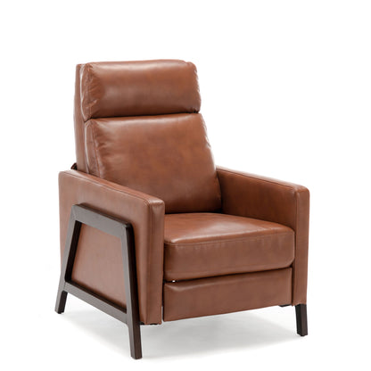 Mid Century Modern Madeline Push Back Recliner - Caramel