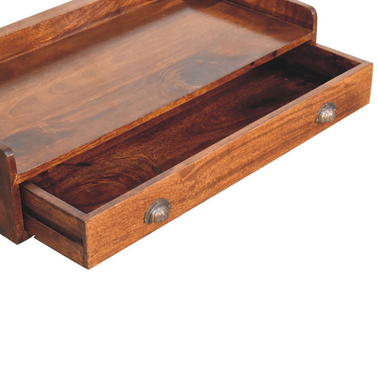 Floating Circle Bedside Table - Chestnut